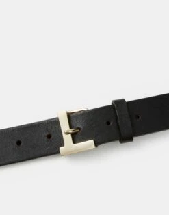 Nappa Leather L Beam Belt -Urban Chic Wear Store a1802 bltx black detail