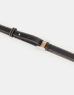 Italian Vachetta Leather Skinny Belt 7 Italian Vachetta Leather Skinny Belt -Urban Chic Wear Store a2280 bltx black detail