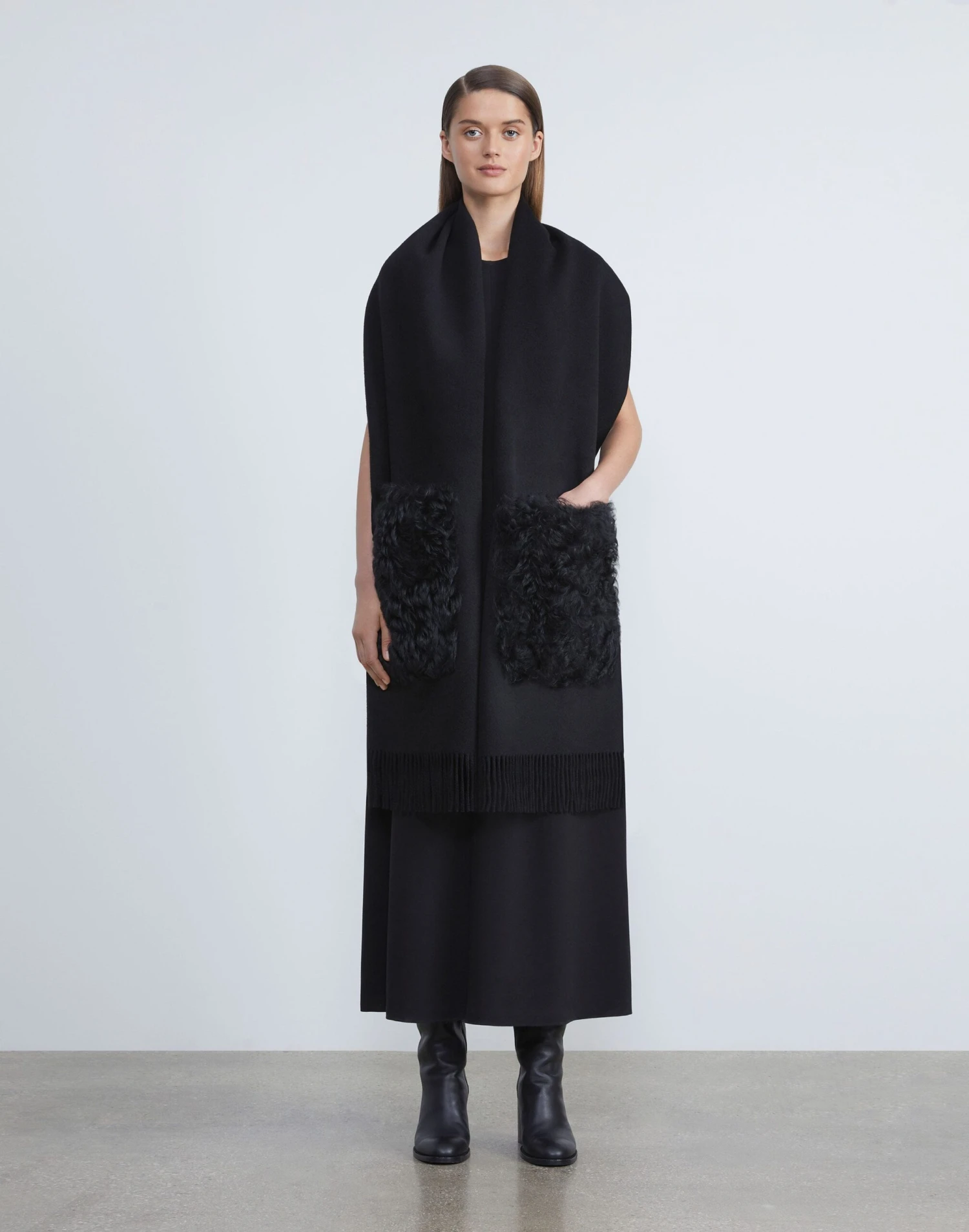 Cashmere Shearling Pocket Shawl 4 Cashmere Shearling Pocket Shawl - Image 2