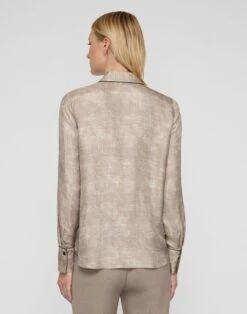 Diffused Houndstooth Print Silk Twill Button Blouse 10 Diffused Houndstooth Print Silk Twill Button Blouse -Urban Chic Wear Store mbae3r 2d12 hickory multi back