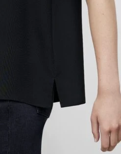 Silk Double Georgette Sleeveless Blouse -Urban Chic Wear Store mbbr2r 6013 black detail2