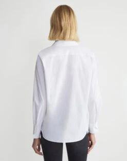 Stretch Cotton Straight Shirt -Urban Chic Wear Store mbcs7r 0231 white back
