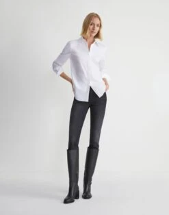 Stretch Cotton Straight Shirt -Urban Chic Wear Store mbcs7r 0231 white full