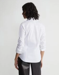 Stretch Cotton Slim Shirt -Urban Chic Wear Store mbdc1r 0231 white back