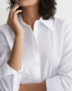 Stretch Cotton Slim Shirt -Urban Chic Wear Store mbdc1r 0231 white detail