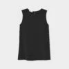 Silk Crepe De Chine Sleeveless Blouse -Urban Chic Wear Store mbdf5r 5553 black flat