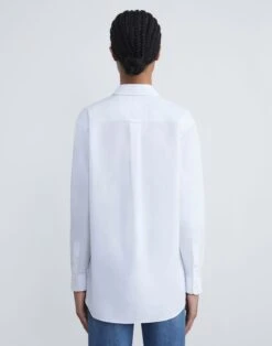 Organic Cotton Poplin Oversized Shirt -Urban Chic Wear Store mbdy1r 1r48 white back