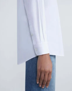 Organic Cotton Poplin Oversized Shirt -Urban Chic Wear Store mbdy1r 1r48 white detail