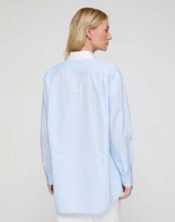 Striped Cotton Oversized East Hampton Shirt -Urban Chic Wear Store mbdy1r 2c51 oxford blue multi back