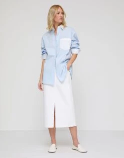 Striped Cotton Oversized East Hampton Shirt -Urban Chic Wear Store mbdy1r 2c51 oxford blue multi full