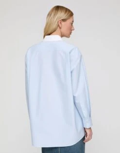 Cotton Oxford Oversized Water Mill Shirt -Urban Chic Wear Store mbdy1r 2c81 oxford blue multi back