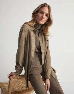 Paperfine Suede Oversized Shirt -Urban Chic Wear Store mbdy1r l926 concrete elevated