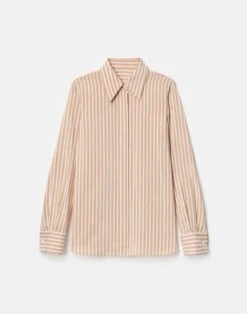 Striped Silk French Cuff Blouse