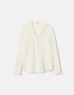 Organic Silk Stretch Georgette Collared Blouse