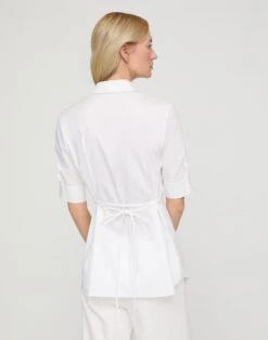 Stretch Cotton Tie Back Sagaponack Shirt -Urban Chic Wear Store mbfh6r 0231 white back