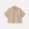 Organic Cotton Poplin Cropped Shirt 1 Organic Cotton Poplin Cropped Shirt -Urban Chic Wear Store mbfj8r 1r48 clay flat