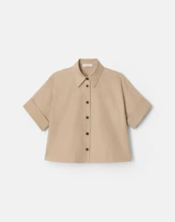 Organic Cotton Poplin Cropped Shirt