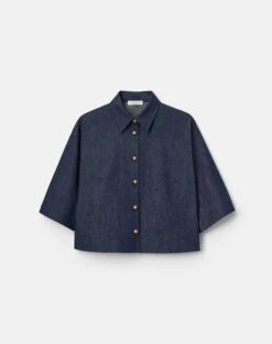 Lightweight Denim Cropped Shirt