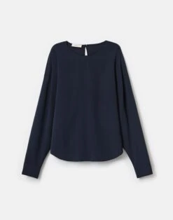 Organic Silk Stretch Georgette Pleated Shoulder Blouse