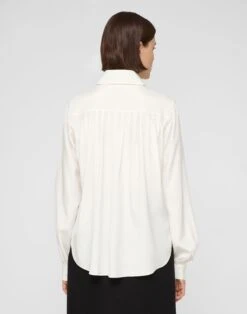 Organic Silk Stretch Georgette Pleated Back Blouse -Urban Chic Wear Store mbfk6r 1u40 cloud back