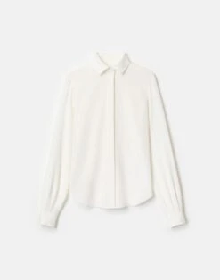 Organic Silk Stretch Georgette Pleated Back Blouse