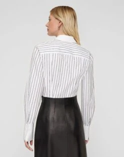 Striped Cotton Poplin Fitted Shirt -Urban Chic Wear Store mbfk8v 2d01 bluebell multi back