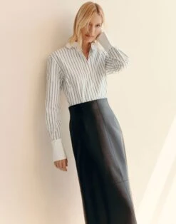 Striped Cotton Poplin Fitted Shirt -Urban Chic Wear Store mbfk8v 2d01 bluebell multi elevated priority hover