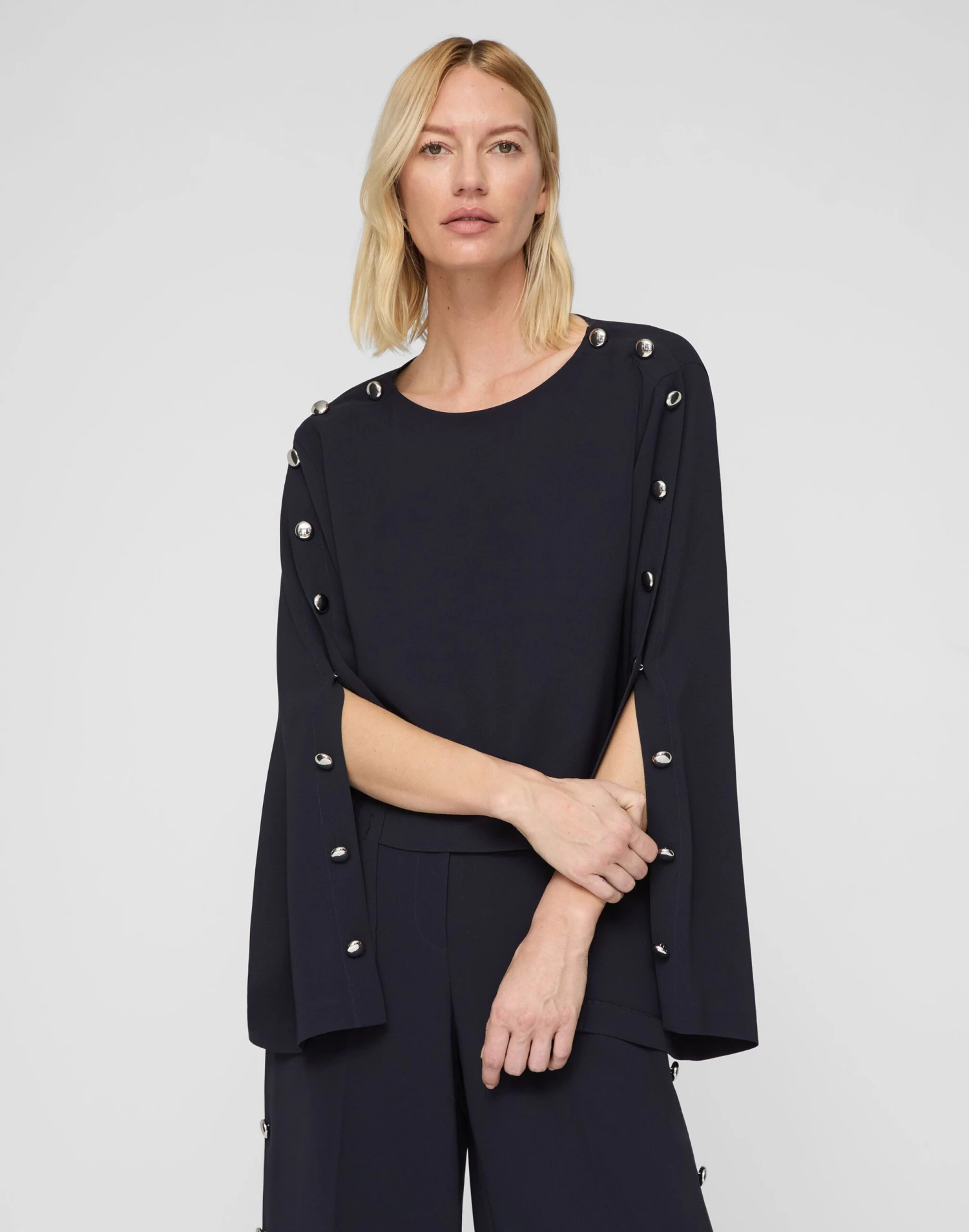Responsible Finesse Crepe Button Sleeve Blouse 4 Responsible Finesse Crepe Button Sleeve Blouse - Image 2