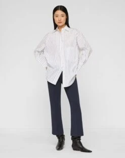 Striped Cotton Poplin Collared Oversized Shirt 10 Striped Cotton Poplin Collared Oversized Shirt -Urban Chic Wear Store mbfl6r 2d01 bluebell multi full