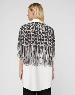 Trompe L'Oeil Print Cotton Oversized Shirt -Urban Chic Wear Store mbfl6v 2d19 black multi back