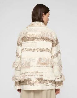 Interlace Jacquard & Handwoven Fringe Coat -Urban Chic Wear Store mcc14e 2d09 cloud multi back