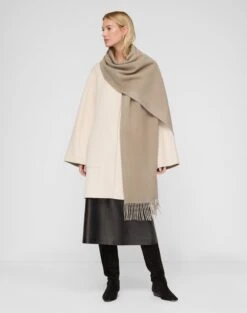 Two-Tone Cashmere Reversible Coat & Detachable Scarf -Urban Chic Wear Store mcc65h 8318 hickory oatmeal melange default2