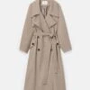Responsible Stretch Wool Belted Oversized Trench Coat -Urban Chic Wear Store mcc66r 2a38 hickory melange flat