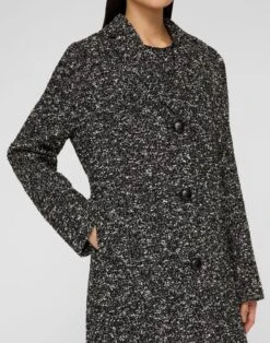 Wool-Cotton Bouclé Tweed Three Button Coat -Urban Chic Wear Store mcc71h 2c95 black multi detail