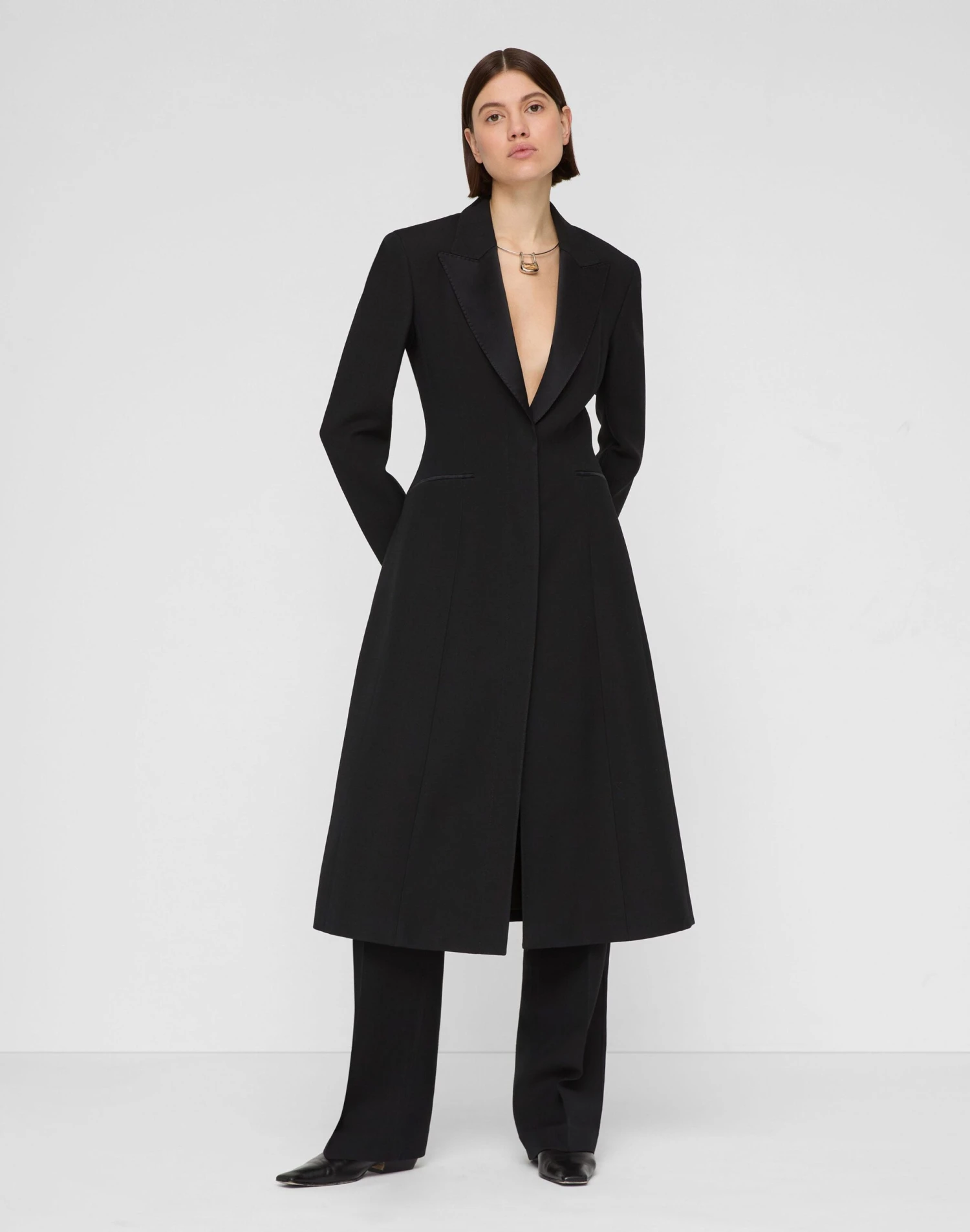 Wool-Silk Crepe Tuxedo Coat 4 Wool-Silk Crepe Tuxedo Coat - Image 2