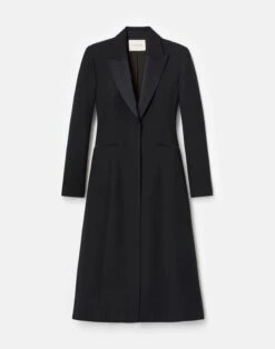 Wool-Silk Crepe Tuxedo Coat