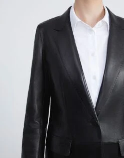 Nappa Leather Blazer -Urban Chic Wear Store mjcx1h l485 black detail