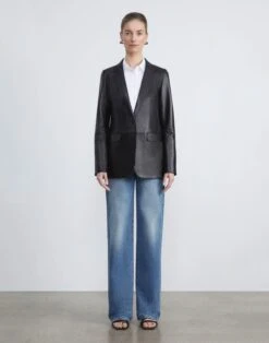 Nappa Leather Blazer -Urban Chic Wear Store mjcx1h l485 black full