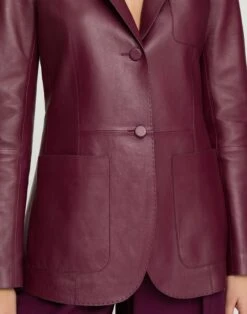 Nappa Leather Three Pocket Blazer 10 Nappa Leather Three Pocket Blazer -Urban Chic Wear Store mjde1h l215 violet ash detail