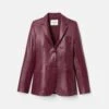 Nappa Leather Three Pocket Blazer -Urban Chic Wear Store mjde1h l215 violet ash flat
