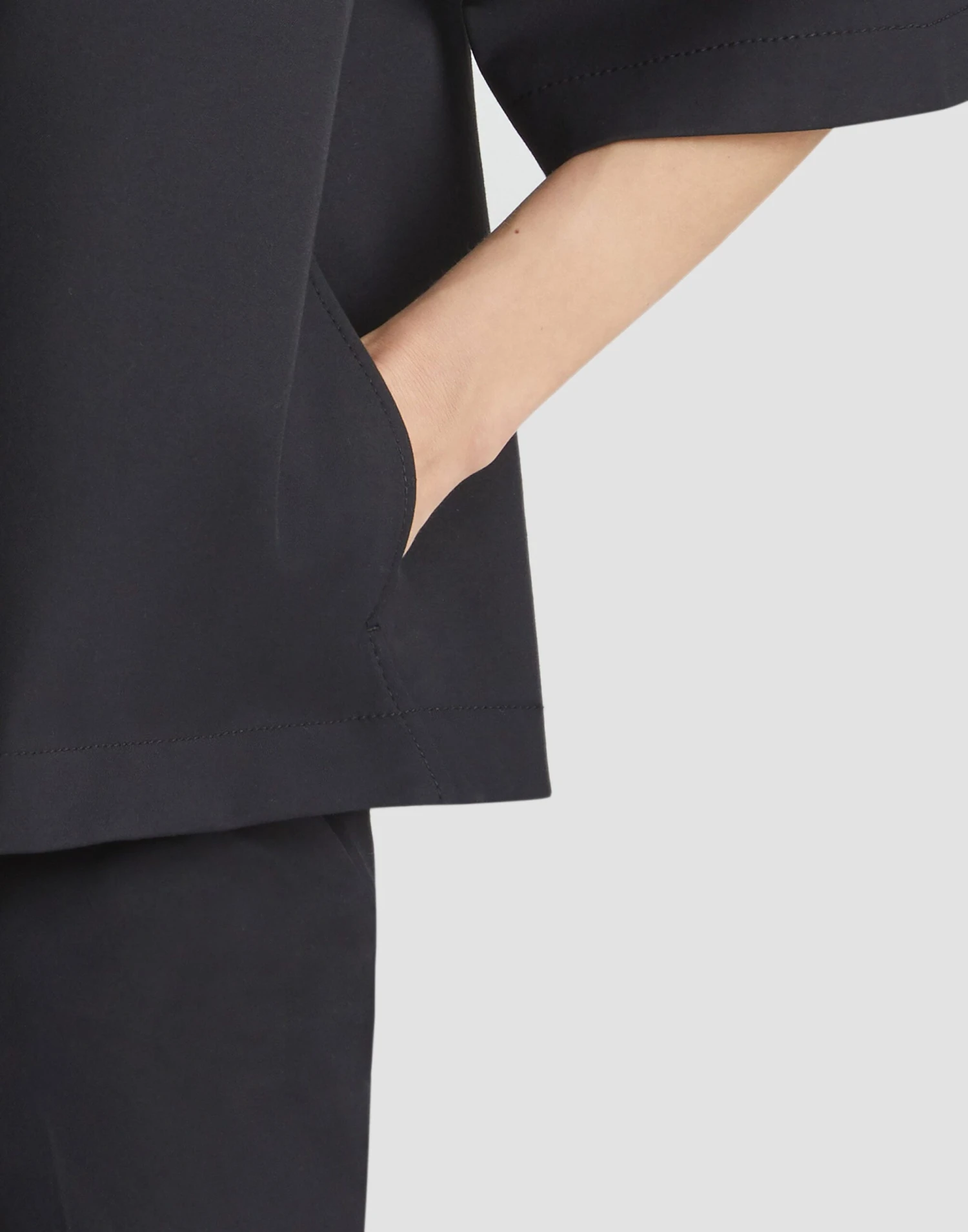 Techno Stretch Twill Collarless Shirt Jacket 6 Techno Stretch Twill Collarless Shirt Jacket - Image 4