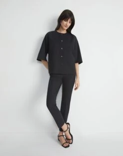 Techno Stretch Twill Collarless Shirt Jacket 15 Techno Stretch Twill Collarless Shirt Jacket -Urban Chic Wear Store mjdf5r 9458 black elevated