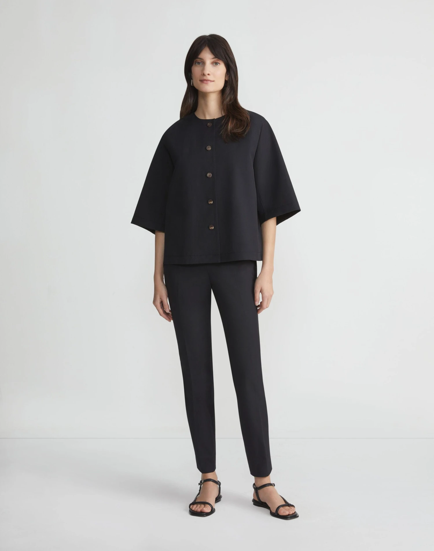 Techno Stretch Twill Collarless Shirt Jacket 7 Techno Stretch Twill Collarless Shirt Jacket - Image 5