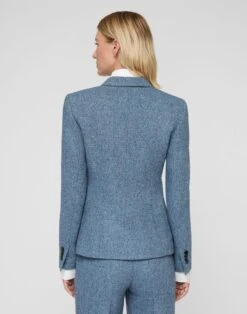 Donegal Tweed Button Fitted Blazer -Urban Chic Wear Store mjdf7h 1y17 bluebell multi back