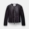 Nappa Leather Collarless Fitted Jacket 2 Nappa Leather Collarless Fitted Jacket -Urban Chic Wear Store mjdp4h l485 ink flat