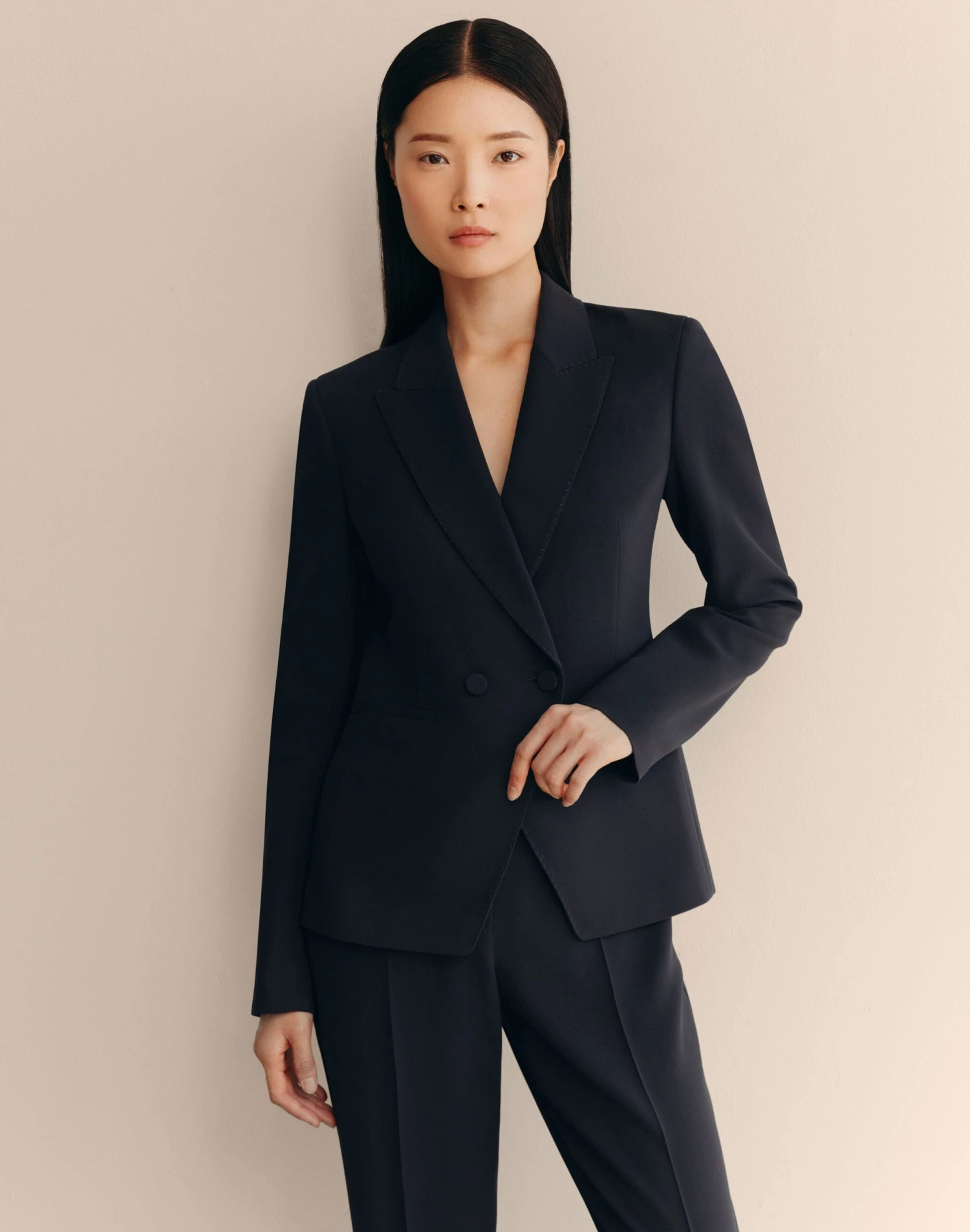 Responsible Finesse Crepe Double Breasted Blazer 8 Responsible Finesse Crepe Double Breasted Blazer - Image 6