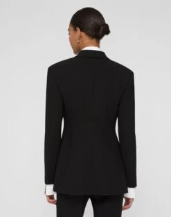 Responsible Wool Double Face Fitted Blazer -Urban Chic Wear Store mjdq1h 8034 black back