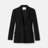 Responsible Wool Double Face Fitted Blazer -Urban Chic Wear Store mjdq1h 8034 black flat