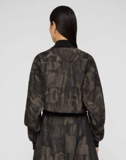 Paintstroke Jacquard Linen-Cotton Bomber Jacket -Urban Chic Wear Store mjdq2r 2b89 concrete multi back