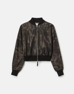 Paintstroke Jacquard Linen-Cotton Bomber Jacket